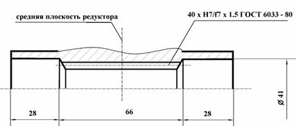 Размеры выходного полого вала редуктора червячного Ч-80