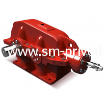 Редуктор КЦ1 200, 250, 300, 400, 500 (коническо цилиндрический двухступенчатый горизонтальный)